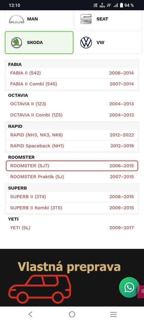 Rozvodova sada dayco na wv group auta,