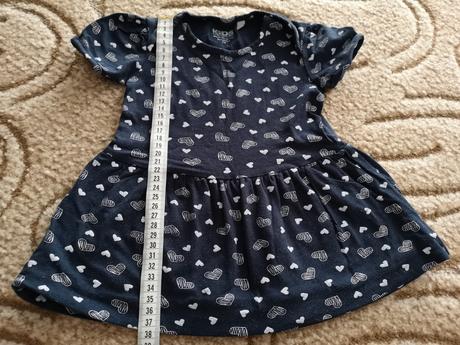 Modré šaty so srdiečkami, kids,74