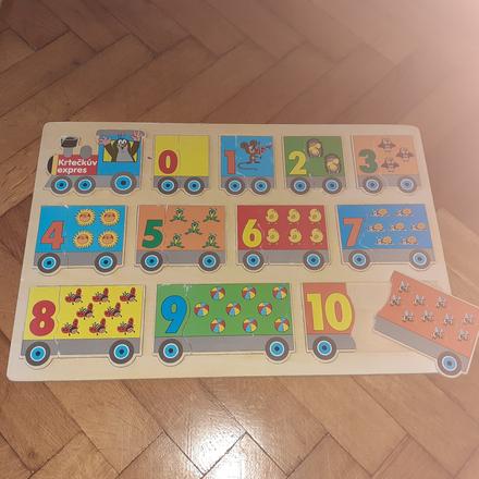 Drevený vláčik na počítanie, 
