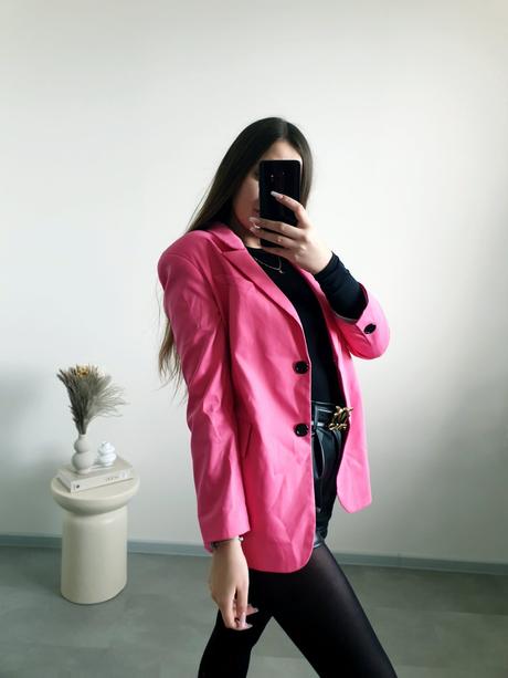 Oversize ružové sako s, s