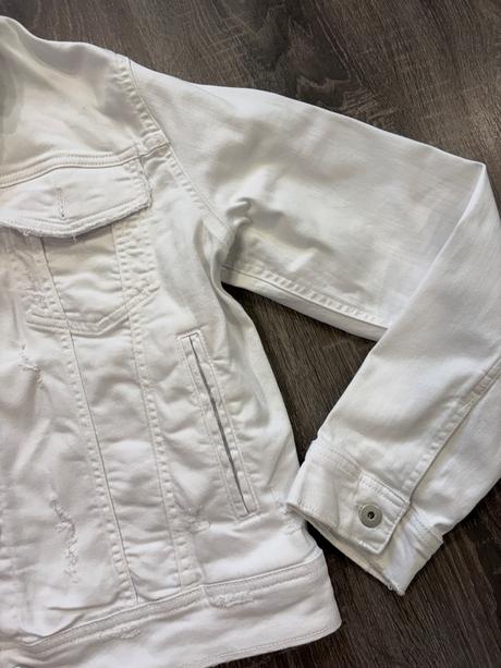 Zara biela štylova riflova bunda xl, zara,xl