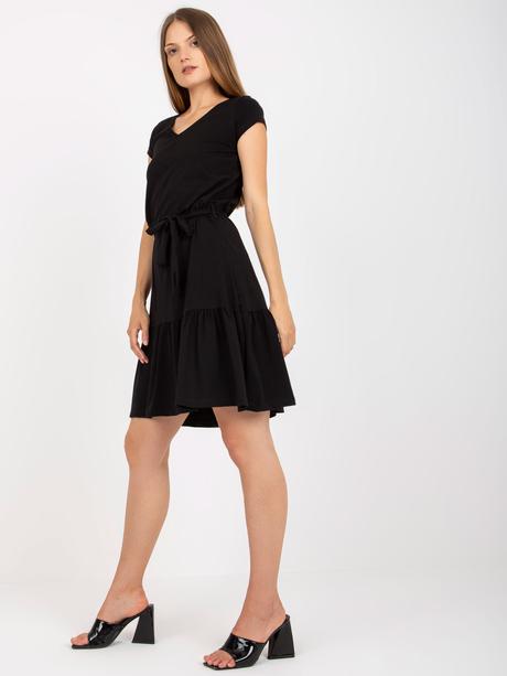 Dámske šaty s volánom čierne, l / m / s