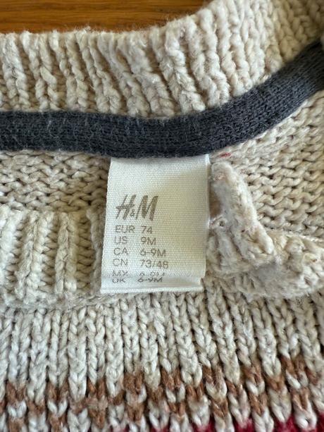 Overal h&m hnedý 74cm+ svetrík, h&m,74