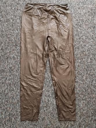Metalické koženkové teplejšie leginy, 42 / 44 / 46 / l / xl