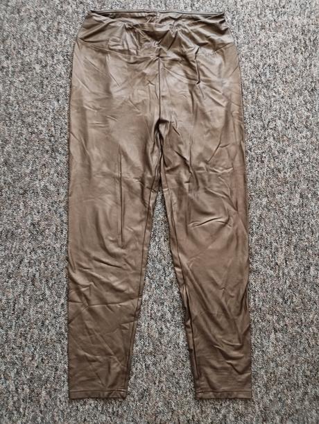 Metalické koženkové teplejšie leginy, 42 / 44 / 46 / l / xl