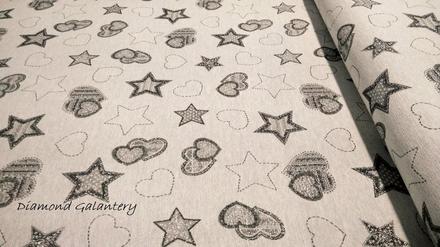 Látka pretkávaná lurexovou niťou - hviezdičky so, 