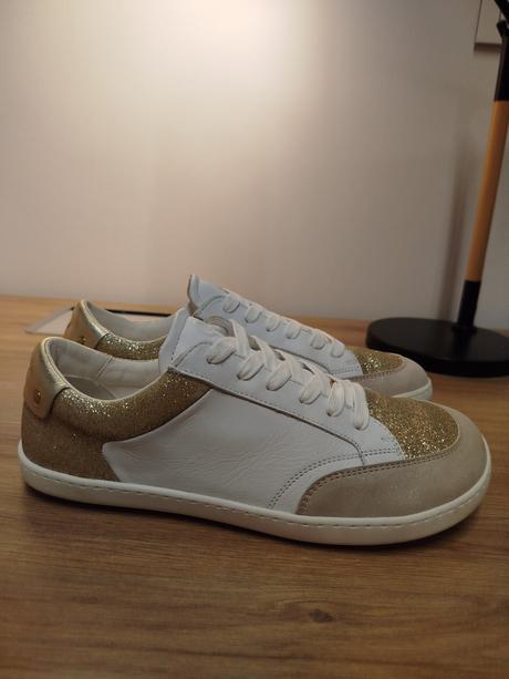 Shapen barefoot tenisky charm light gold leather, 40