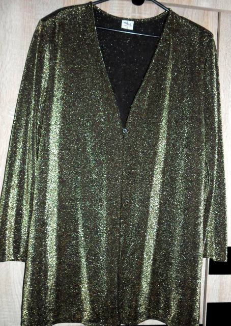 Dlhšie bolerko v zlatej farbe, 42