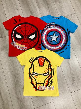 3x marvel tričko veľ. 122, f&f,122
