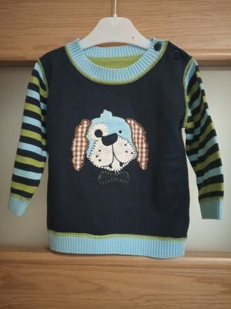 Pletený sveter psík 6-12m, marks & spencer,74