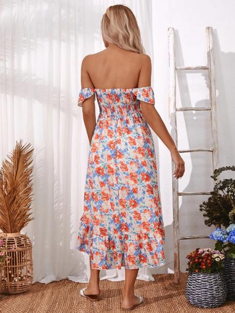 Asymetrické kvetinkove saty, m