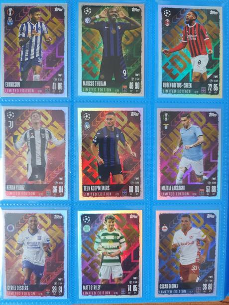 Futbalové kartičky ucc topps match attax 2024/25, 