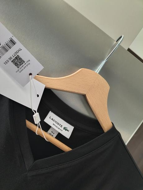 Lacoste čierne pánske bavlnené tričko m, lacoste,m