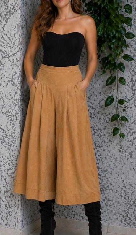 L'estelle d'ore luxusne kožene 5/6 nohavice, 36