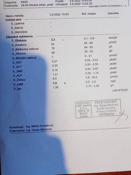 Ako postupovať pri takýchto výsledkoch z gastroenterológie?