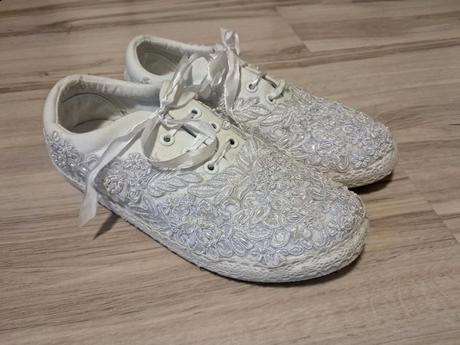 Svadobné čipkované tenisky 40, 40