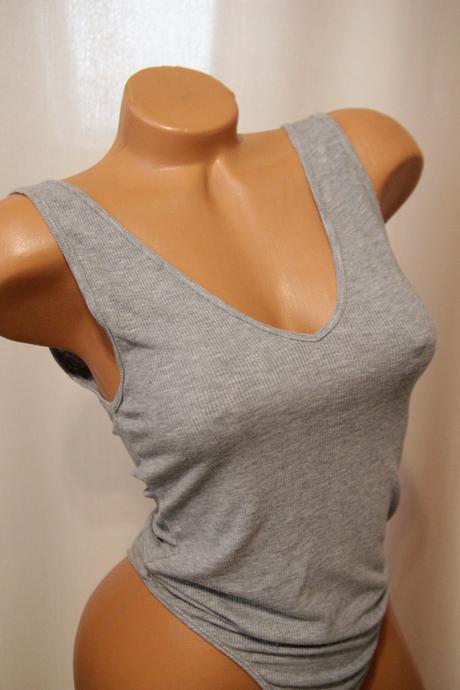 Šedý elastický body top h&m, s, h&m,s