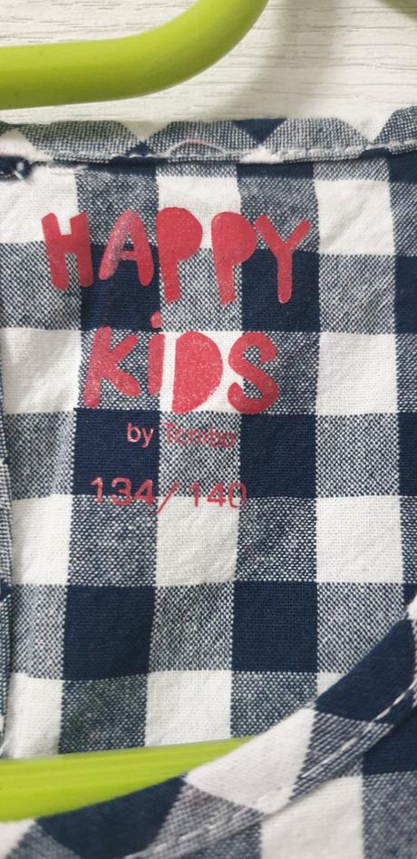 Káro šaty s mačičkou 134, tchibo,134