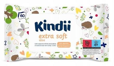Kindii vlhčené utierky extra soft aloe 60ks,
