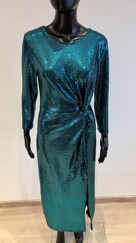 Flitrované elegantné šaty zelené, l / m / s