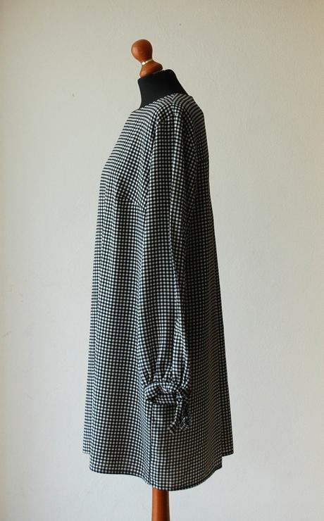 Čierno-biele gingham šaty, h&m,l
