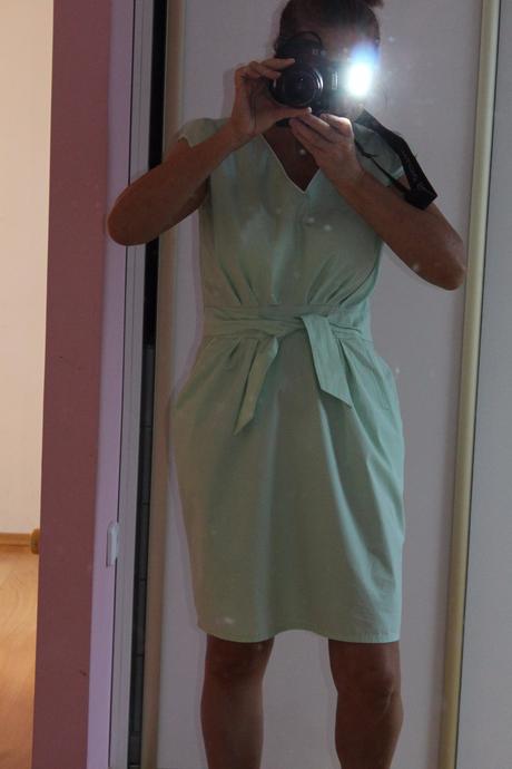 Bavlnené tyrkysové šaty, l