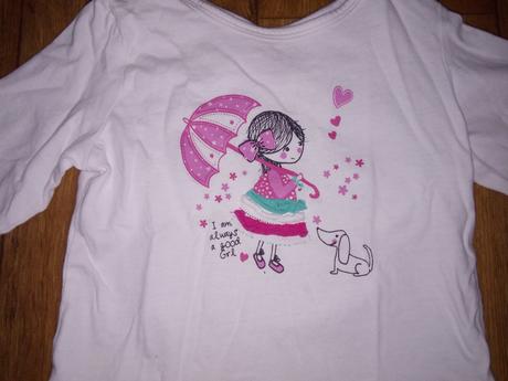 Biele tričko s 3d dievčatkom 86/92 top stav, lupilu,86