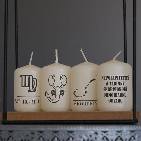 Horoskop sviečky, znamenia zverokruhu 6x4 cm, 