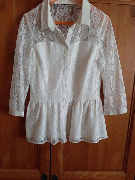 Romantická, krajková blúzka, s