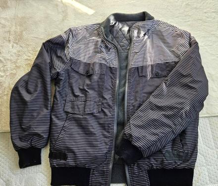 Pánska bunda na zips, glo-story, sivá s bielymi pr, m