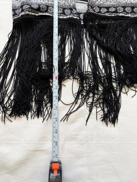 Čiernobiele kimono so strapcami, prešívané,, h&m,s