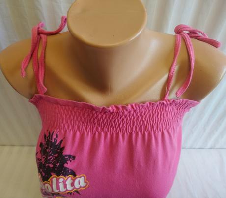 Sýto ružový top na ramienka, motív, bambolita, m/l, m