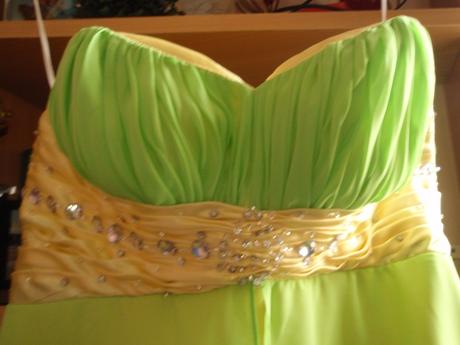 Nádherné zeleno žlté šaty, xl