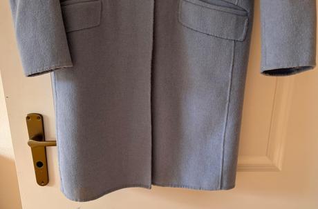 Bledomodrý vlnený kabát, zara, xs/34, zara,xs