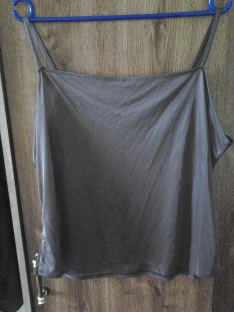 Hnedý  top na ramienka a krajkový prehoz,nenosený, xxl