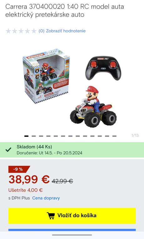 Super mario carerra na dialkove ovladanie, 