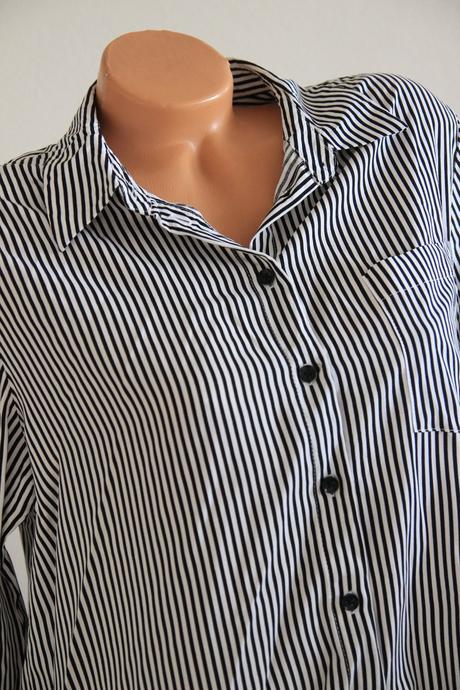 Čierno biela viskózová oversize košeľa, m/l, m