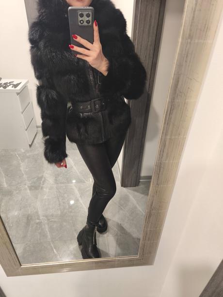 Kozeny kabat s pravou kozusinou, s