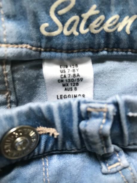 Legins denim sateen 7-8 rokov, h&m,128