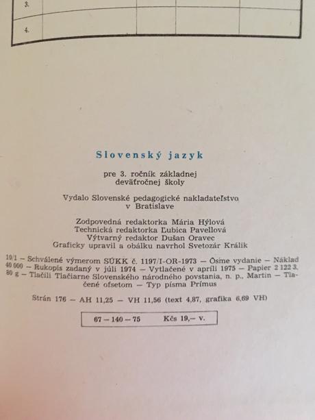 Kniha slovenský jazyk 1975, 