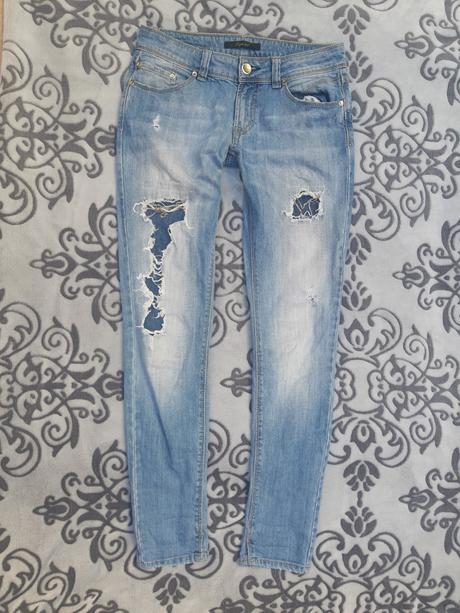 Imperial dámske potrhané rifle s retiazkami, xs