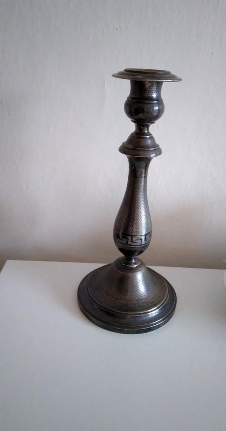 Svietnik starožitný berndorf sandrik, 