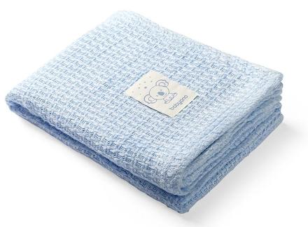 Babyono 479/02 pletená detská deka modrá 75x100 cm, 