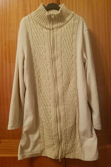 Dlha fleesova mikina cardigan bunda na zips, l