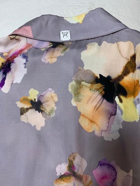 Hodvábna blúzka s čipkou zn. magenta, m