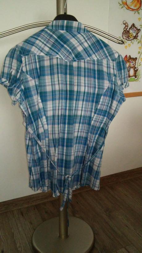 Karovana modra bluzka, m