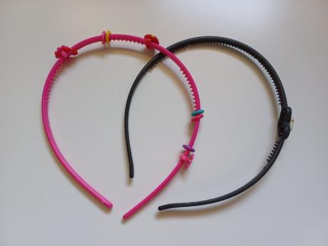 2ks plastové farebné dievčenské čelenky, 