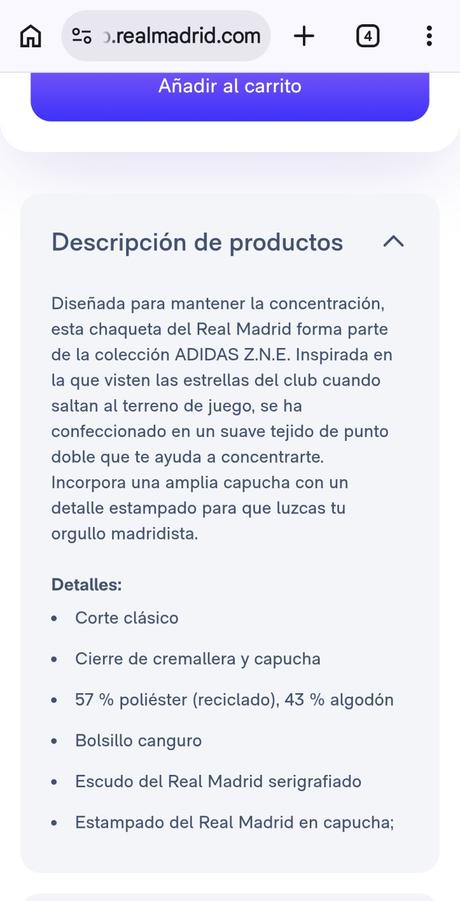 Pánska bunda adidas zne - orig (real madrid),veľ.l, adidas,l