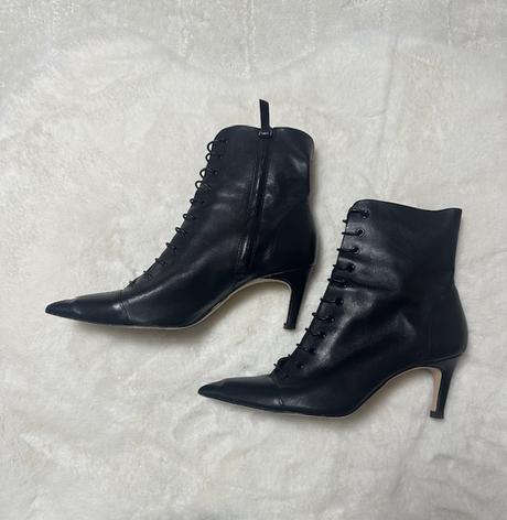 Čierne čižmičky so šnurovaním na zips zn. zara, zara,39