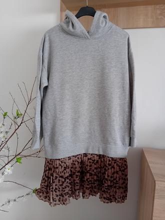 Dievčenske mikinové šaty, zara,152